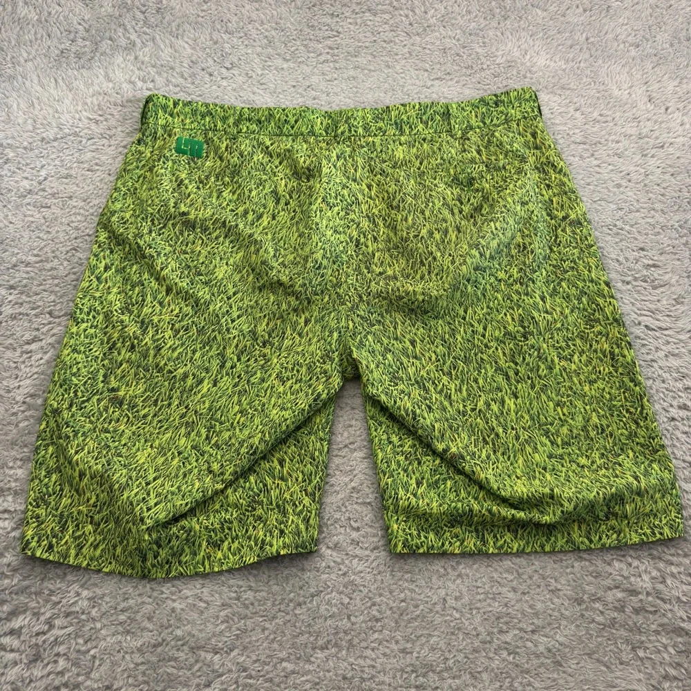 Loudmouth‎ Golf Mens Green Grass Print Performance Shorts Size 38 Golfwear